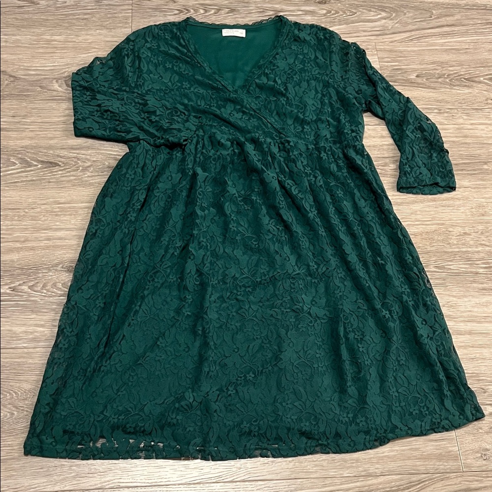 Elegant Green Lace Maternity Dress